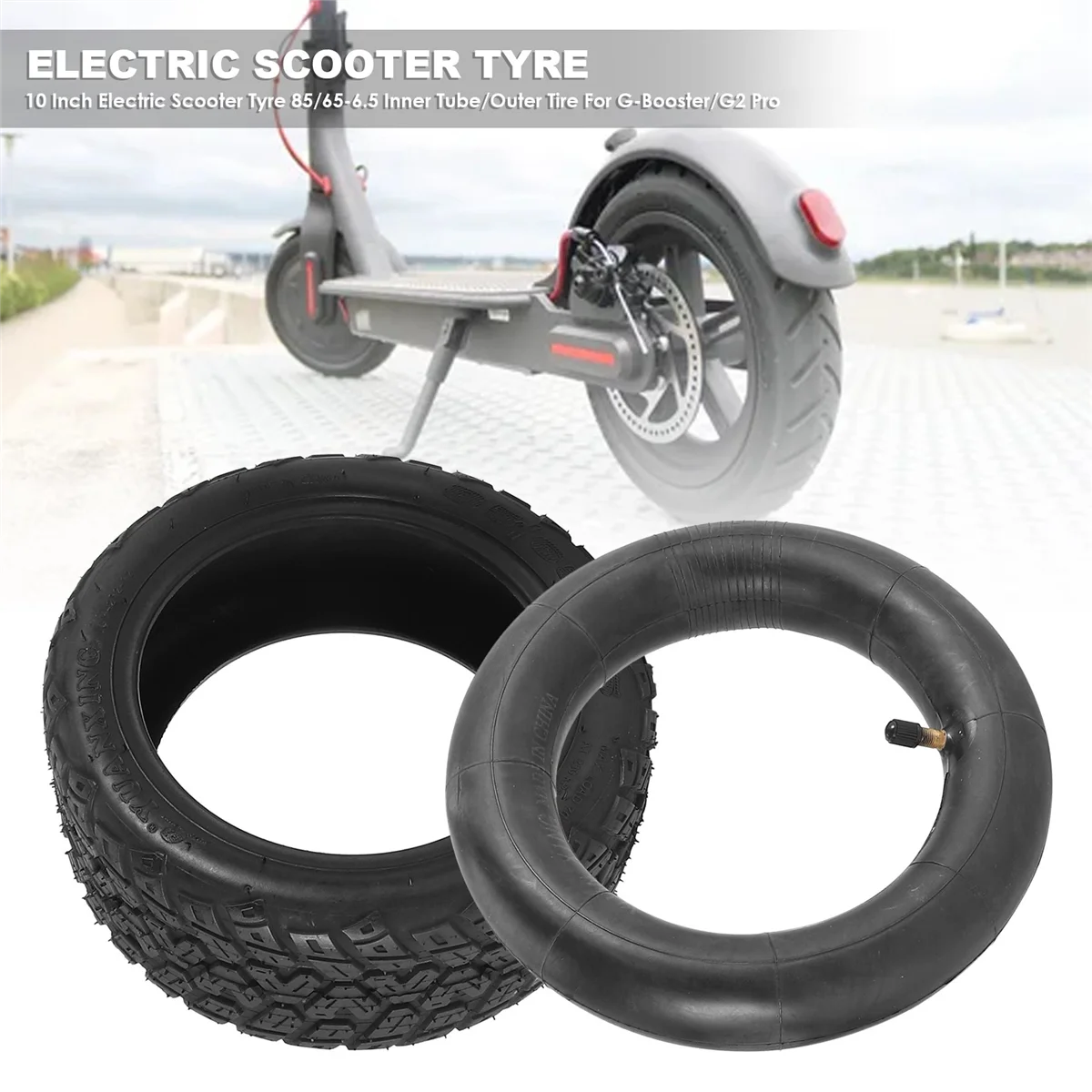 10 Polegada pneu de scooter elétrico 85/65-6.5 tubo interno/pneu externo para kugoo g-booster/g2 pro peças de ciclismo, reto