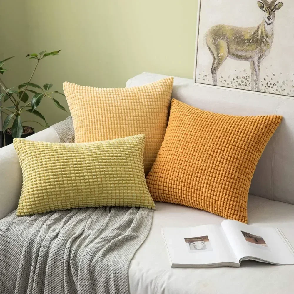 

Corduroy Big Corn Kernel Plush Cushion Cover Sofa Pillow Cover Home Bed Decoration funda cojin 30x50/40x40/45x45cm