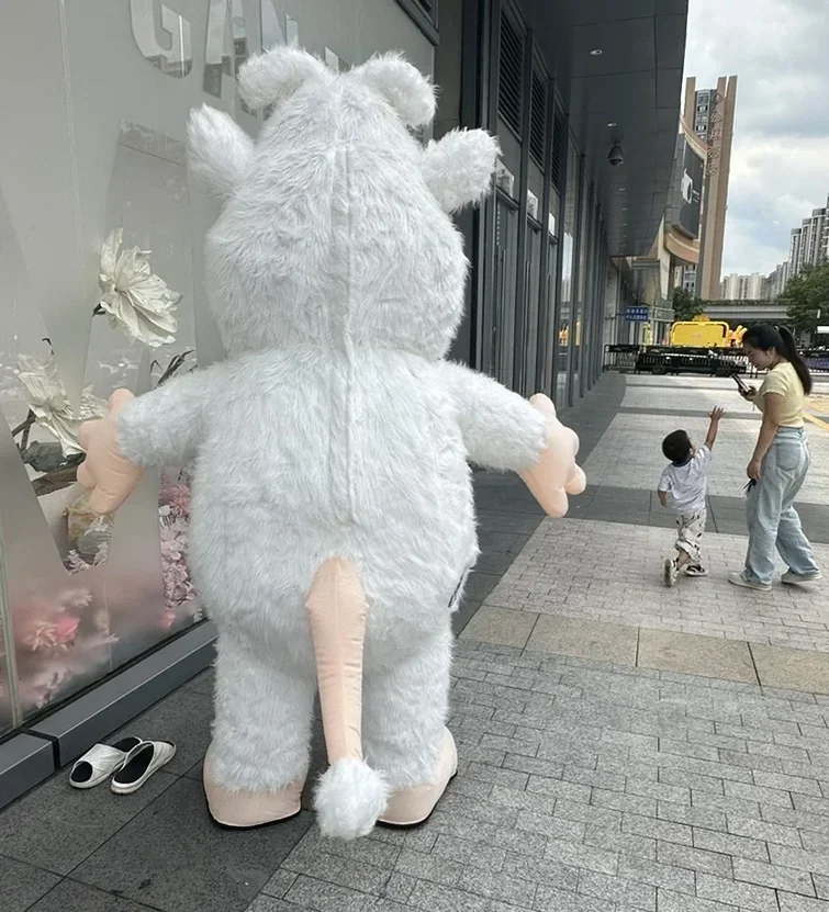 الكبار نفخ الوحش زي تفجير فروي التميمة البدلة لحفلة عيد ميلاد شخصية كرتونية تأثيري فستان لا بطارية