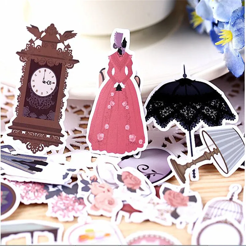 38pcs Creative Cute Self-made European Style Court Style Scrapbooking Stickers /Decorative Sticker /DIY Craft Photo Albums