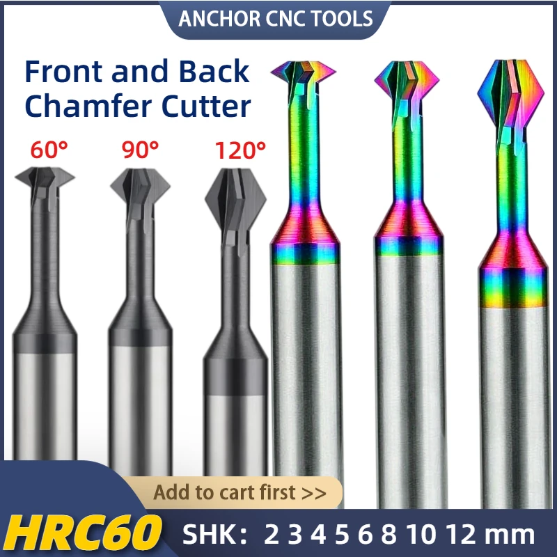 Double‑Angle Front‑Back Deburr Chamfering Cutter, CNC Tool for Metal Hole Internal Deburring and Chamfering