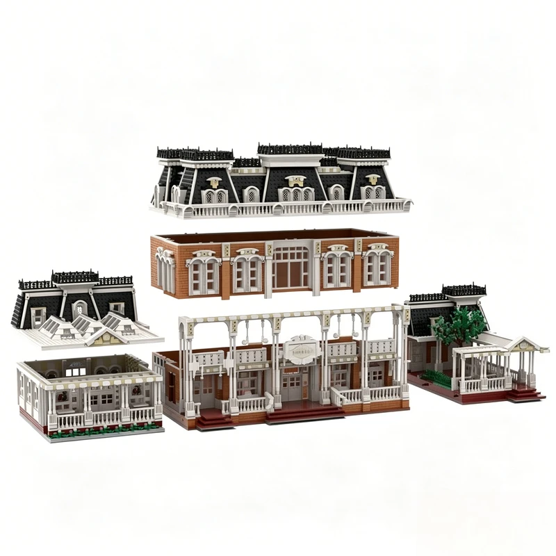 6610PCS Magic Story Town Square Theater Building Blocks Education Assembly Toy Themed Modular Display Collection Christmas Gift