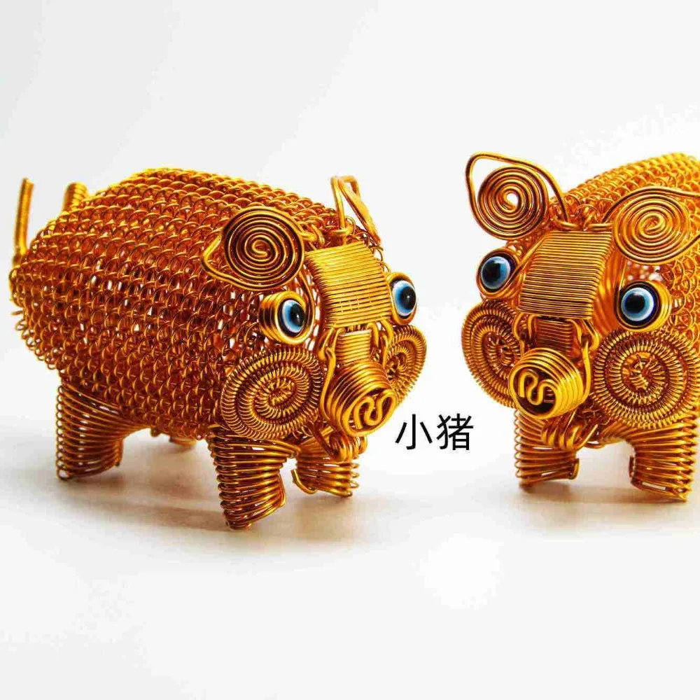 

Piglet, aluminium wire compilation, children's toy models, metal wire DIY, handicrafts, genus