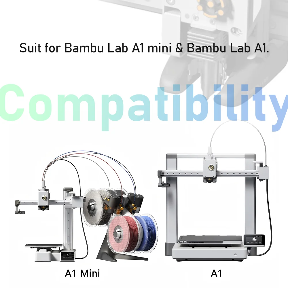 Bambulab A1 Mini Hotend Kit A1 Druckkopf Hot End Extruder Upgrade Edelstahl Hotend Vollmetall Silber für Bambu Lab Drucker – Detail 4