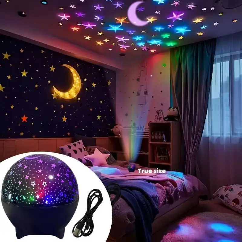 LED Ocean / Snowflake Projector Light 360° Rotating Dynamic Night Lamp Ambient Decorative Lighting For Room Bedroom Party