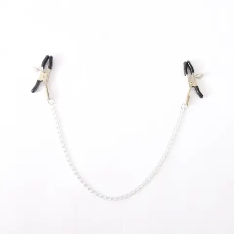 Clip per latte per capezzoli con catena in metallo in acciaio inossidabile Clip per seno Schiavi sessuali Morsetti per capezzoli Giocattoli sessuali Stile farfalla per coppie