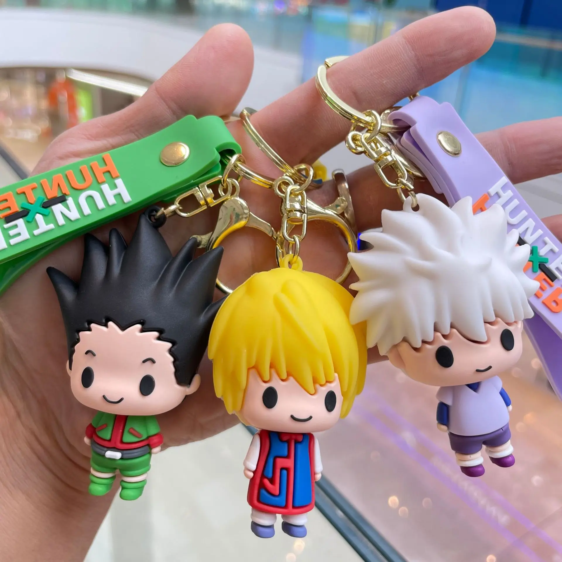 6pcs/set Anime Hunter X Hunter Keychain Silicone Figure Car Keychains Key Chain Pendant Keyring Jewelry Gifts