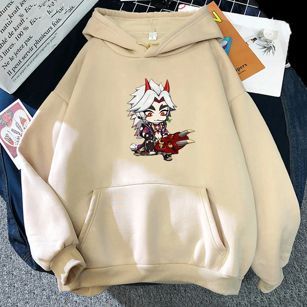 Kawaii Genshin Impact Arataki Itto Graphic Women Hoodies Harajuku Y2k Long Sleeve Plus Size Casual Cartoon Female Sweatshirts