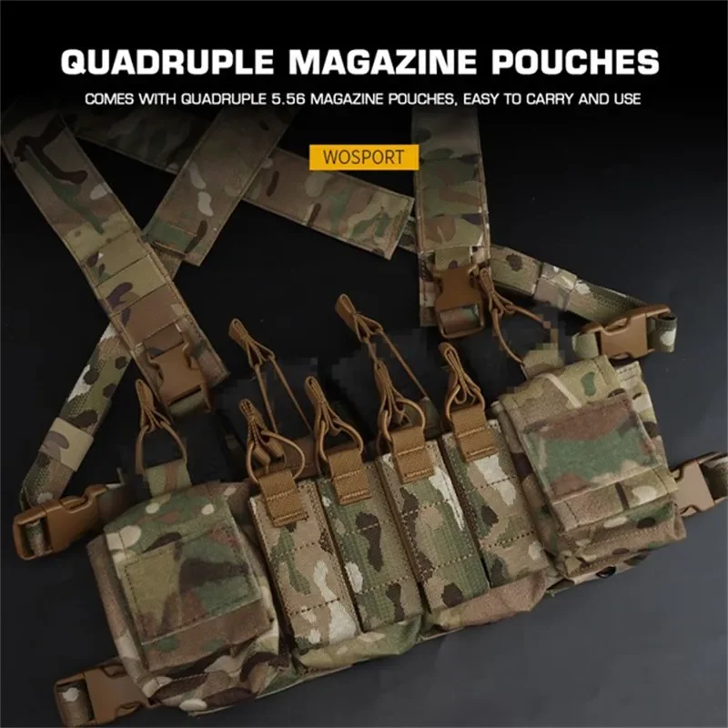 FDHBGE Tactical Chest Rig Vest Pouch Magazine Molle System Shooting Paintball Akcesoria Sprzęt Myśliwski Combat Airsoft Gear