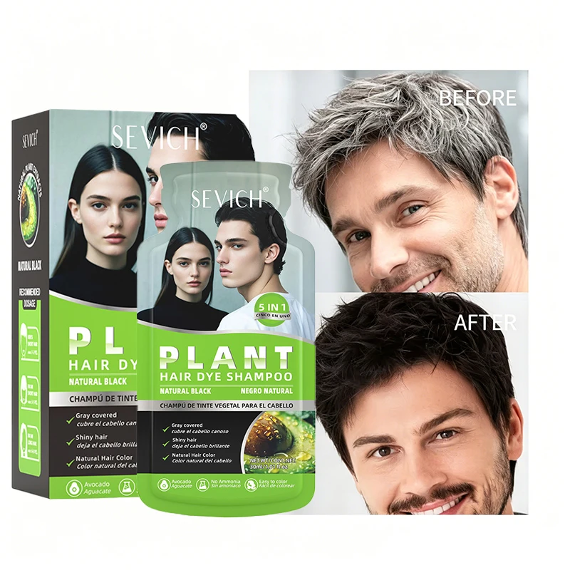 SEVICH Fast Black Hair Color Shampoo Natural Bubble Hair Dye Shampoo Non-irritating Repair Gray White Instant Hair Dye Cream