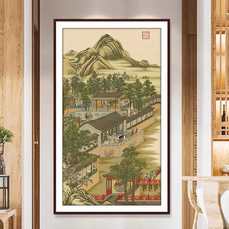 

Набор для вышивания крестиком вручную: Новая модель «Двенадцать июльских дней» от Yongzheng – Классическая пейзажная живопись для гостиной