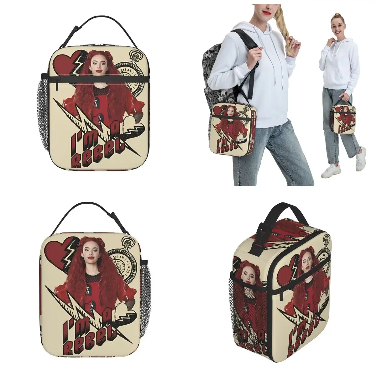 Descendants 4 The Rise Of Red Thermal Insulated Lunch Bags for Work Reusable Bento Box Men Women Cooler Thermal Lunch Boxes