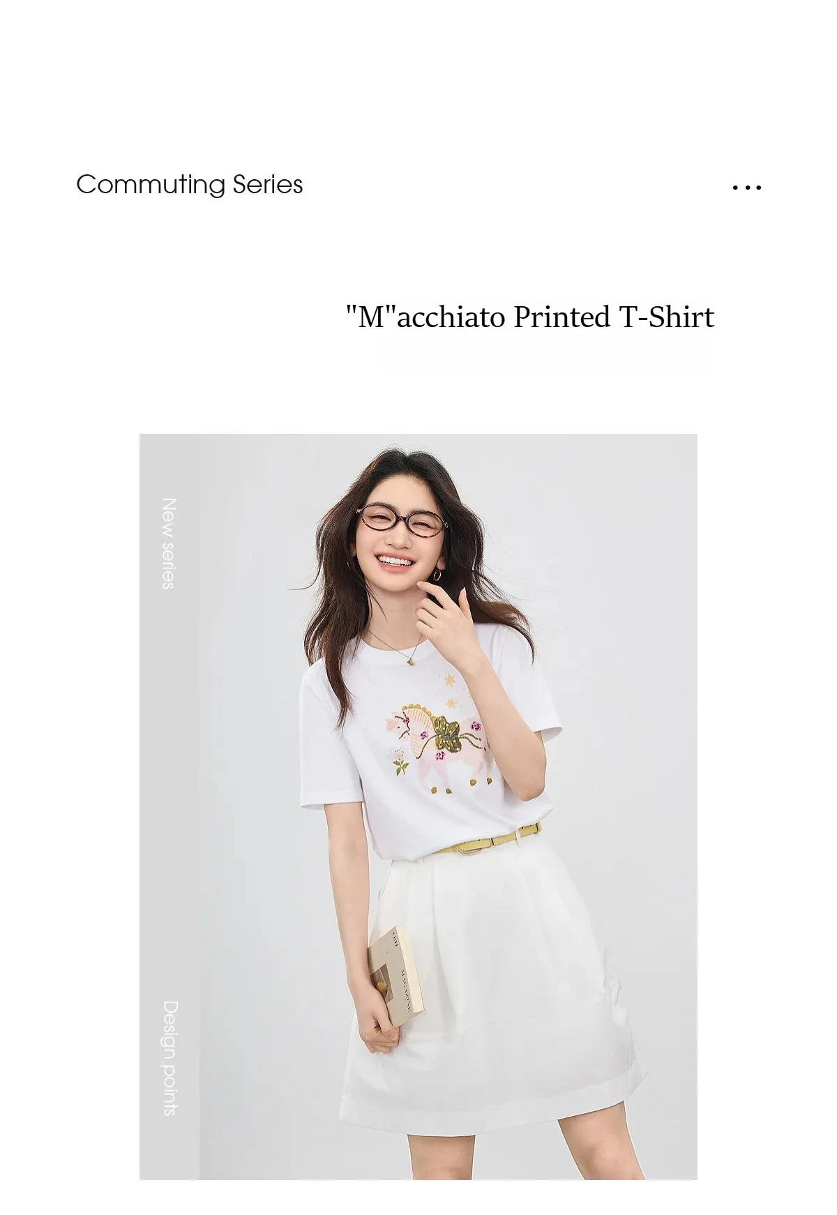 SENTUBILA Damen-T-Shirt mit Pferde-Print, 100 % Baumwolle, Sommer 2026, gerippter Rundhalsausschnitt, handbestickte Details, lässiges Alltags-Oberteil 162TG7259 – Detail 3