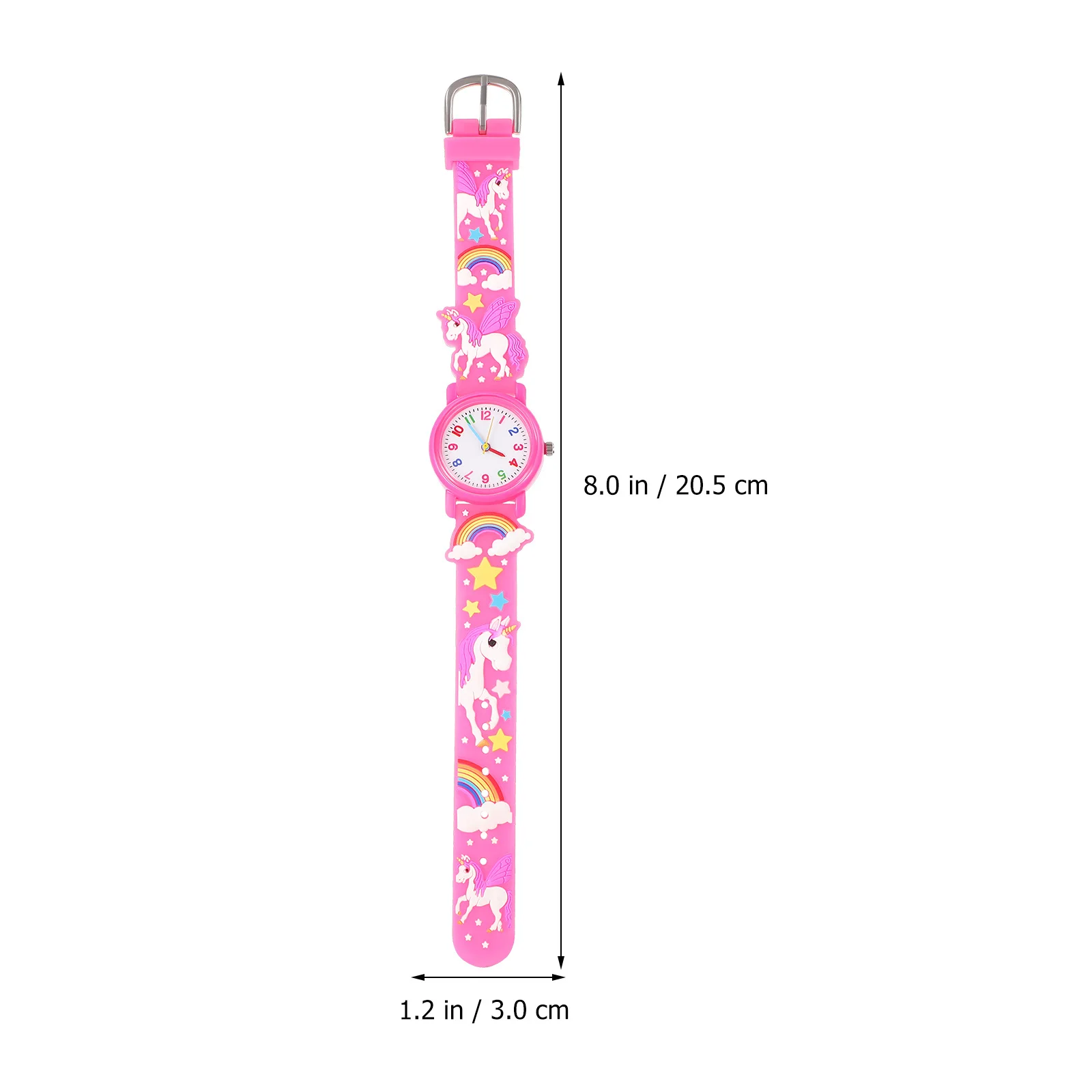 1Set Pink Watch Bracelet Set Unicorn Cartoon Digital Wristwatch Beaded Gift for Watch and Bracelet Set