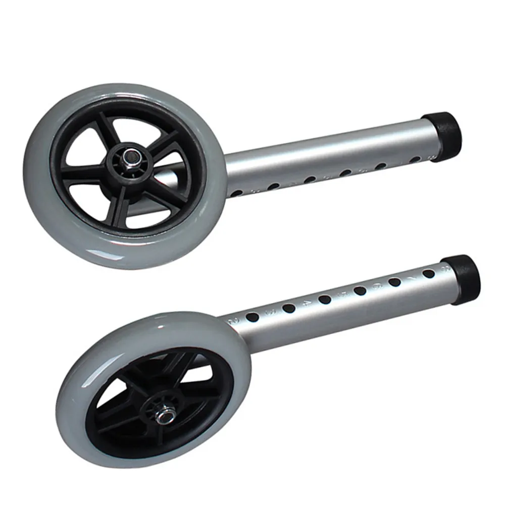 2Pcs Walking Aid Replacement Wheel Aluminium Alloy High Quality for Rollator Wheelchair Front Wheel Smooth Roll