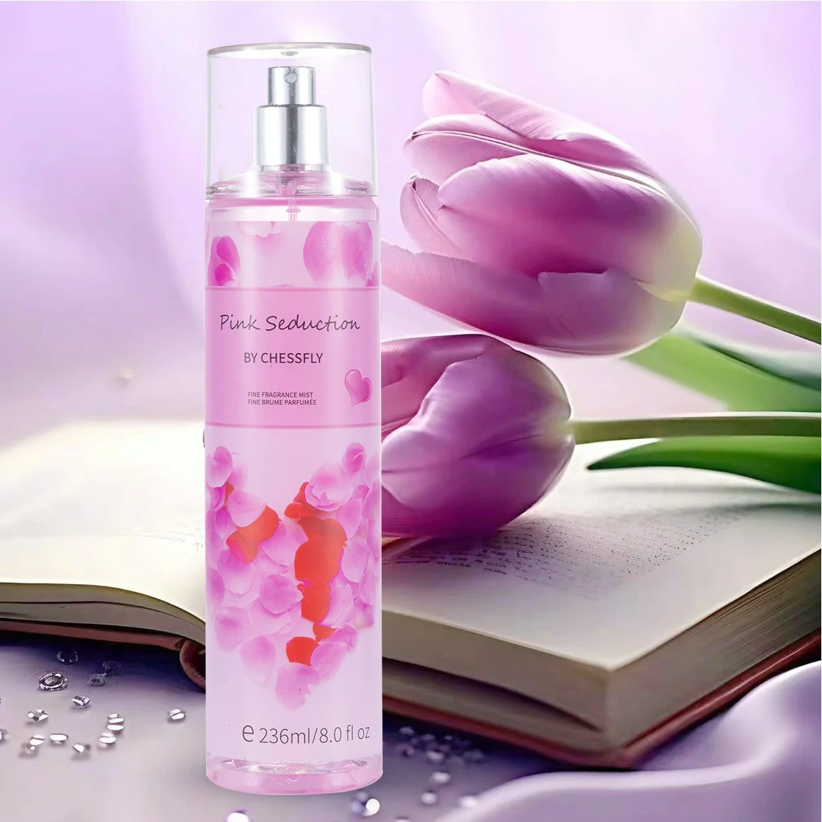 CHESSFLY PINK SEDUCTION FINE FRAGRANCE MIST BODY SPRAY MIST 236ML INSPIRED BY VICTORIA'S SECRET BODY MIST