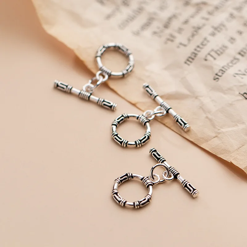 925 Sterling Silver Toggle Clasps Hook Fit Bracelets Necklace Findings High Quality Silver Connectors For Fancy Jewelry Making