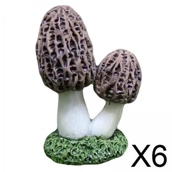 

6x маленький садовый грибной орнамент, прекрасная фигурка, реалистичная для цветочного горшка