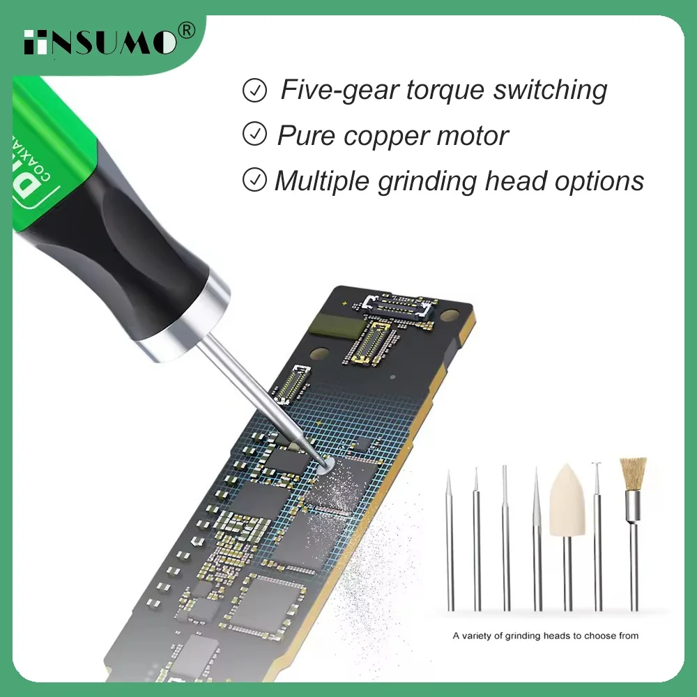 

MIJING DM-12 Multifunctional Electric Grinding Pen Coaxial Polishing Pen for Macbook Mobile Phone PCB IC Chip CPU Repair Tool