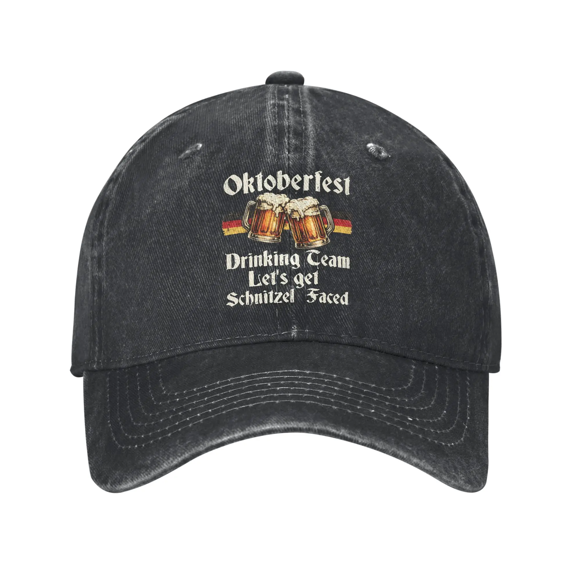 Summer Funny Oktoberfest Schnitzel Faced German Beer Festival Baseball Cap Sun  Adjustable Design Washed Trucker Hat