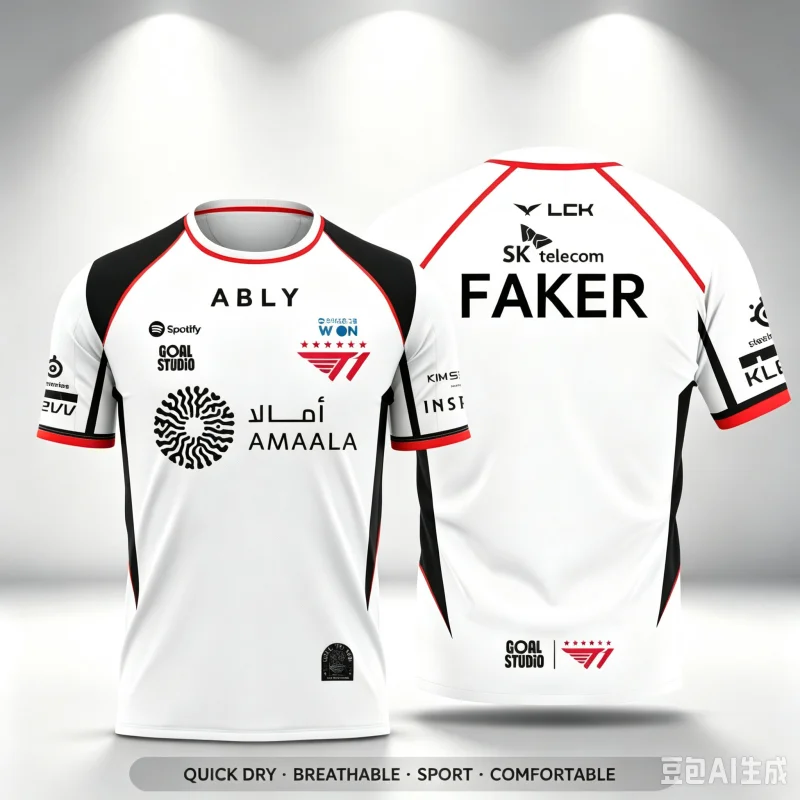 26-27 Neues T1 Esports Team Trikot FAKER FAN für Männer und Frauen, Sommer-Freizeit-Kurzarmshirt für Gaming-Enthusiasten, Eltern-Kind – Detail 4