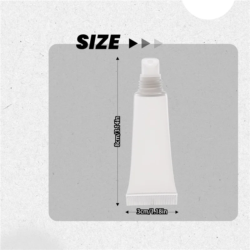 A24P 50 Stück 10 ml Lipgloss-Röhrchen, leere Lotion-Nachfüllröhrchen, weiche Quetschröhrchen für DIY-Reiseverteilungsflasche