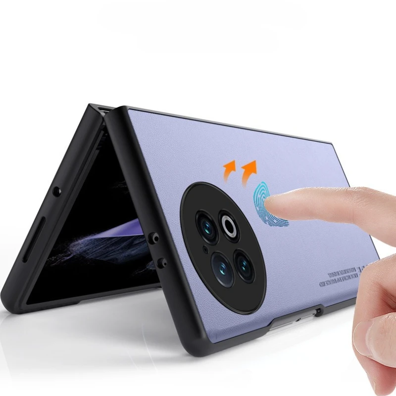 حافظة لهاتف Vivo X Fold5 قابلة للطي لهاتف X Fold 5 FOLD5 XFold5 غطاء حماية من الجلد العادي غطاء خلفي