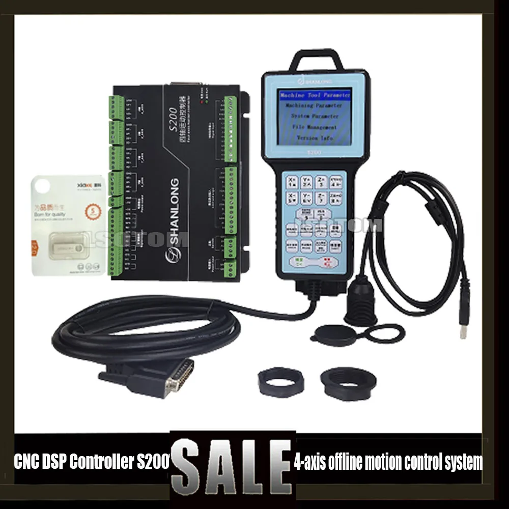 

Cnc Dsp Controller Shanlong S200 4-axis Offline Motion Control System Supports G Code For Engraving And Milling Machine