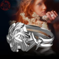 Hot selling S925 Sterling Silver Water Ring Hobbit Elf Ring Great ring Fashion Female Girls jewelry High quality fan gift