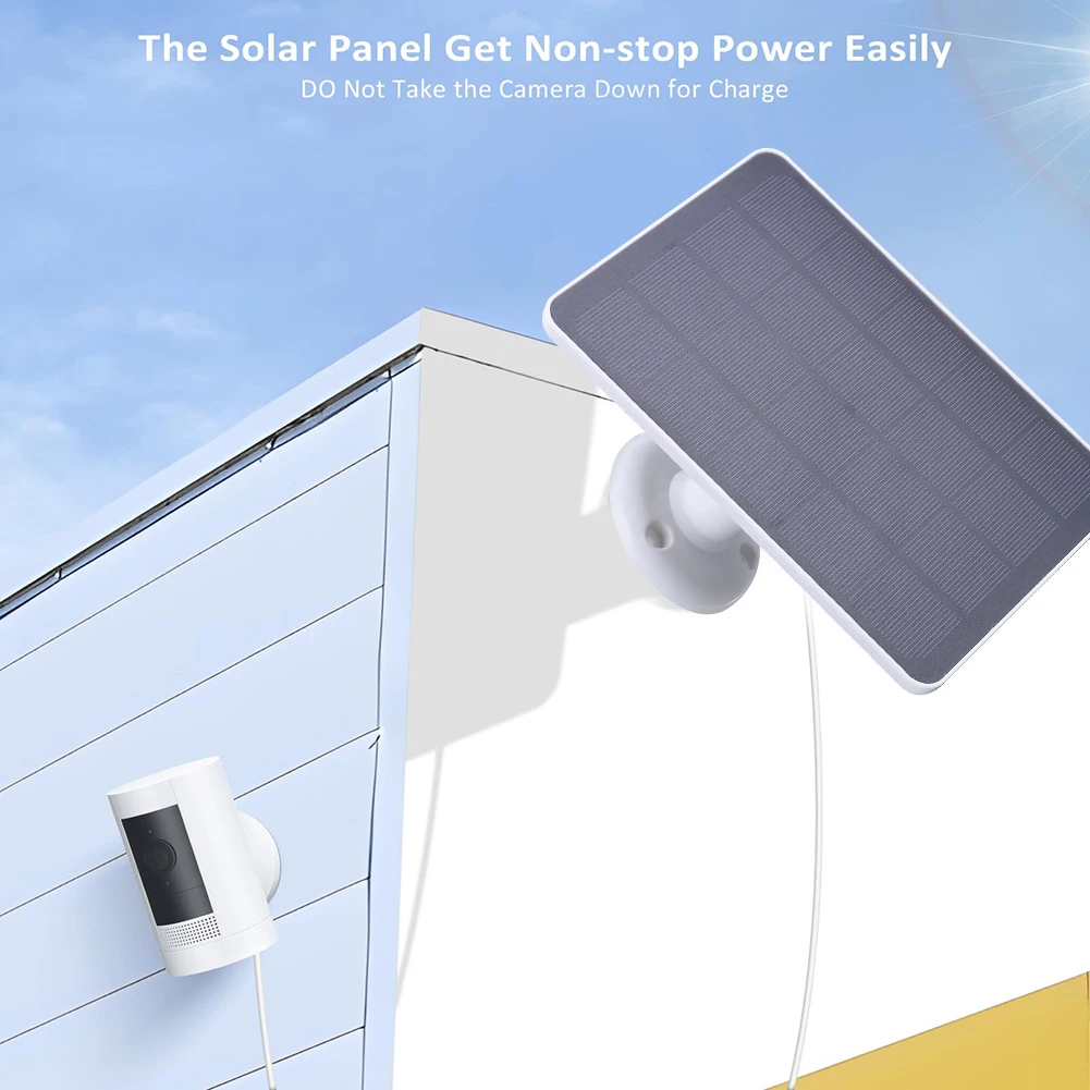 

20W Solar Panel with 3-meter Charging Wire Solar Panel Charger Wall Mount Bracket for Ring Spotlight Camera/Ring Stick Up Camera