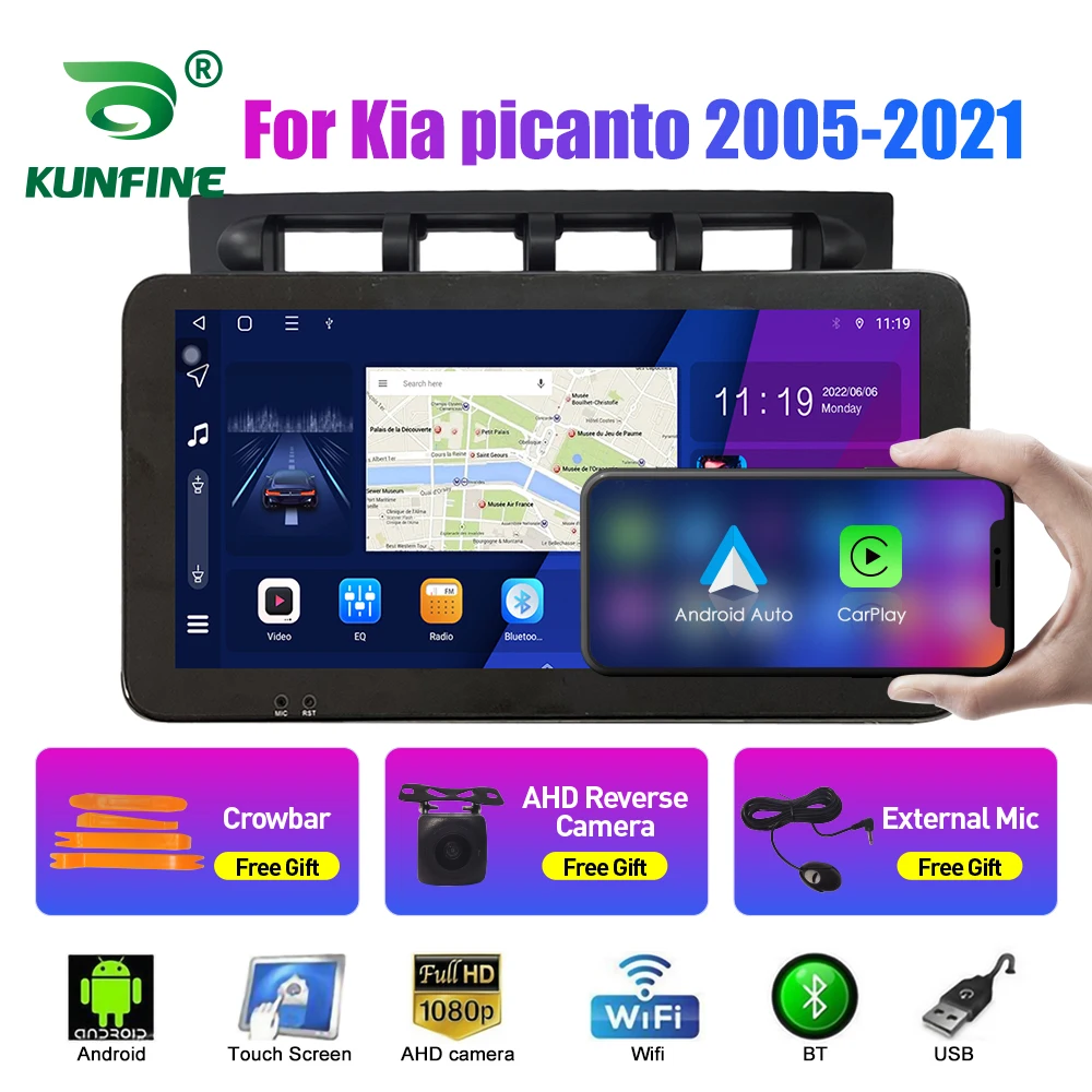 

10,33-дюймовый автомобильный радиоприемник для Kia picanto 2005-2021 2Din Android, восьмиядерный автомобильный стерео DVD, GPS-навигатор, плеер QLED, экран Carplay