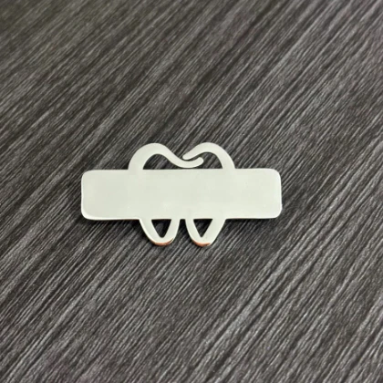 New Temu stainless steel teeth brooch, doctor nurse brooch, DIY personalized carving name commemorative gift view 2