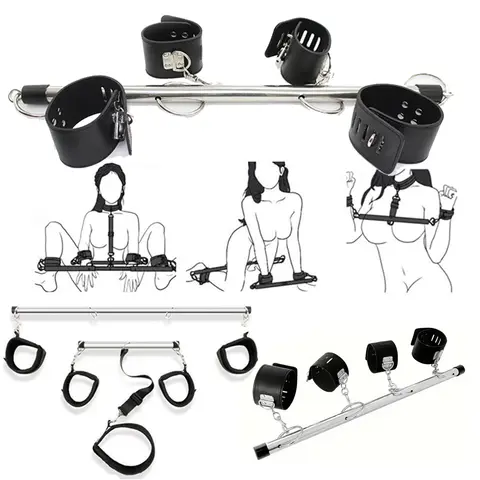 BDSM Bondage Set SM sexx Bar Spreader Handcuffs Ankle Cuffs sexx Toy Kits Couple Erotic Restraint Games Adult 18 sexx Products