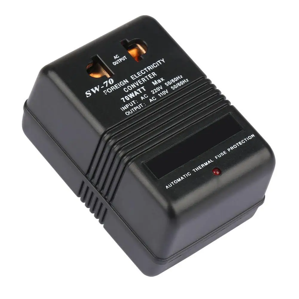 

220V to 110V Power Transformer Voltage Converter 70W with CN Plug for Safe Usage