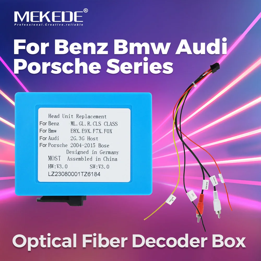 MEKEDE Car Stereo Radio Optical Fiber Decoder Box For Mercedes Benz ML/GL/R For Porsche 911/boxster/Cayenne For BMW For Audi