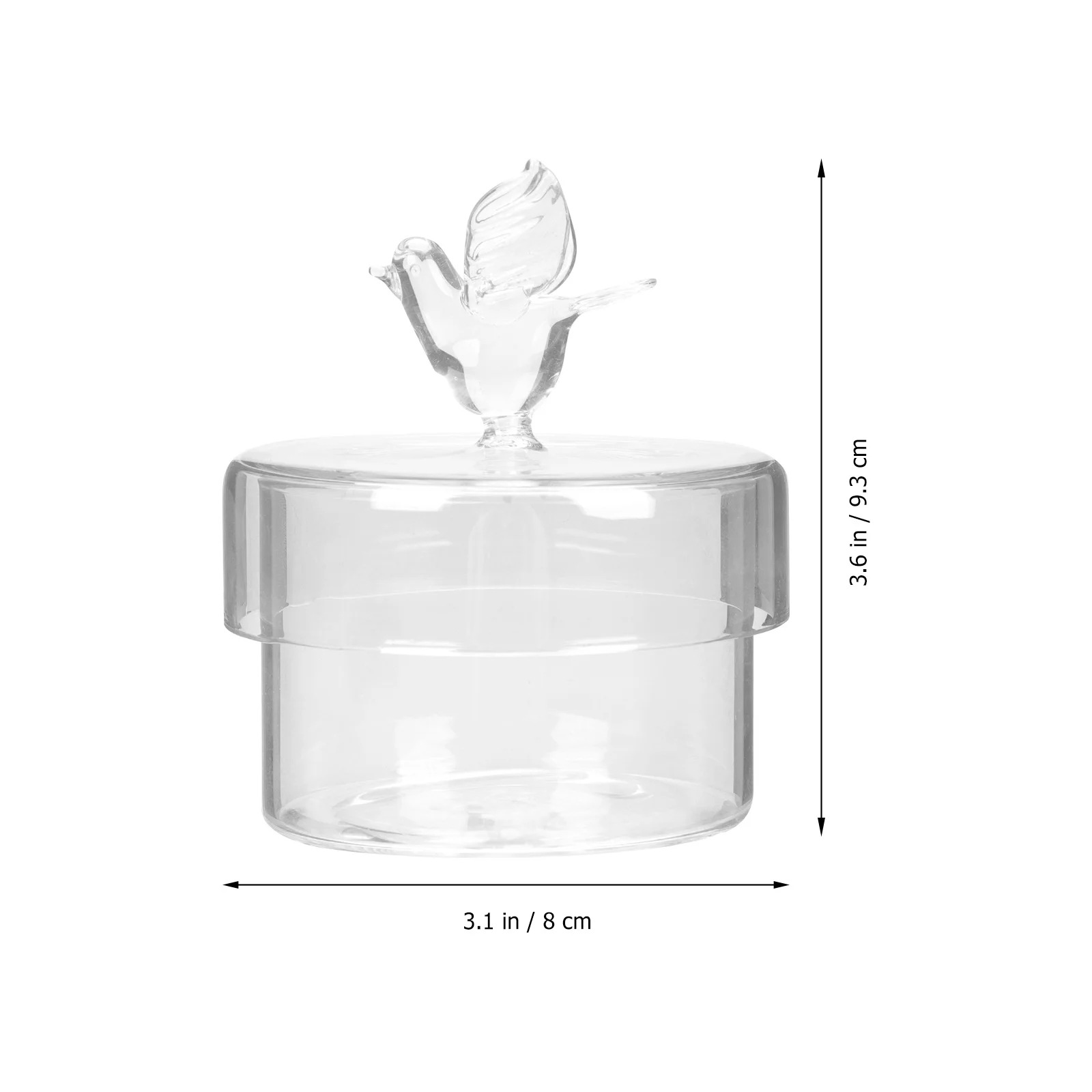 

Mini Cake Plate Glass Dessert Dome with Bird Handle Transparent Cover for Wedding Party Serving Storage Display Stand