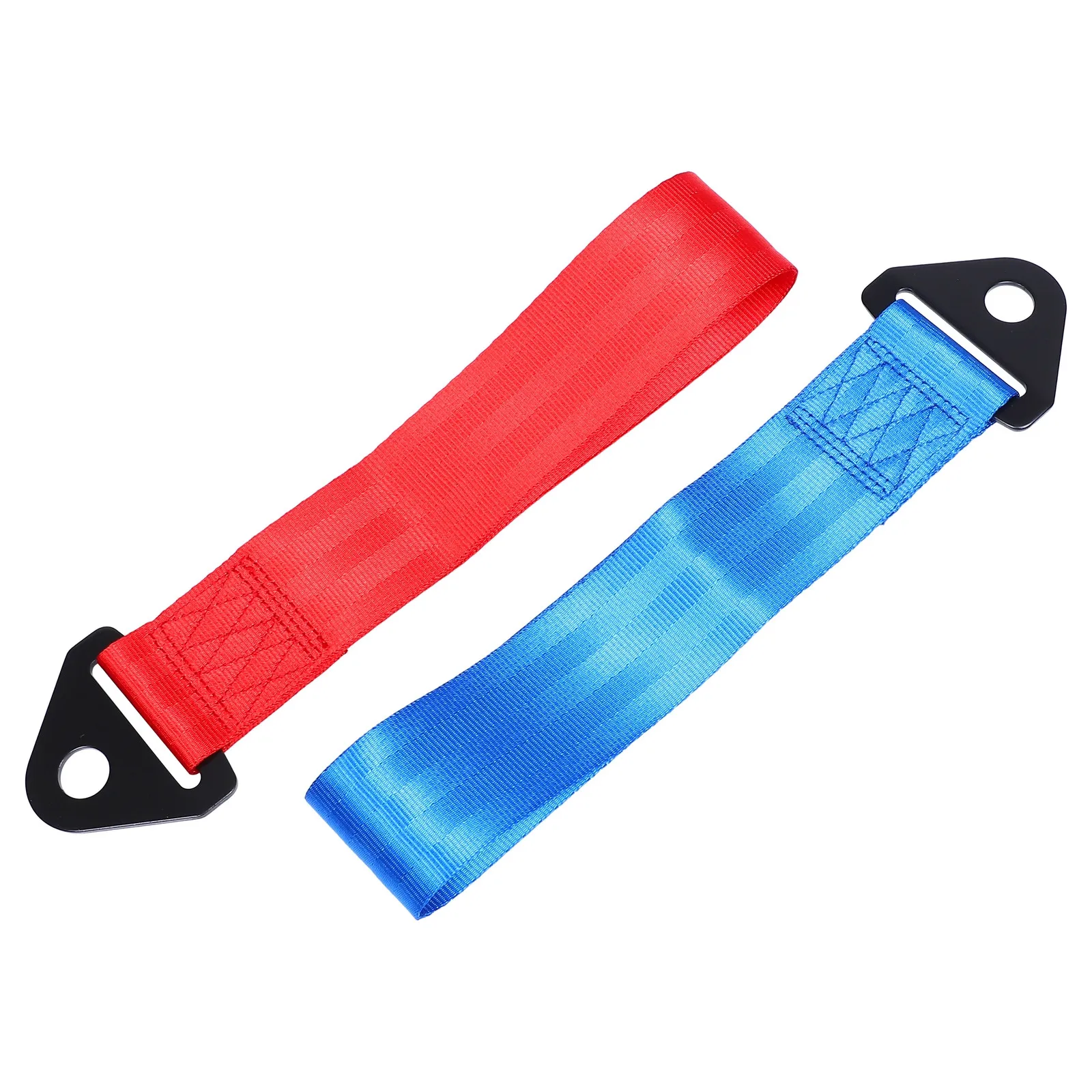 2Pcs Car Bumper Decorative Tow Rope Strips Premium Iron Nylon Front Bumper Ribbon Trailer Belt Decor Rope Decor Strip