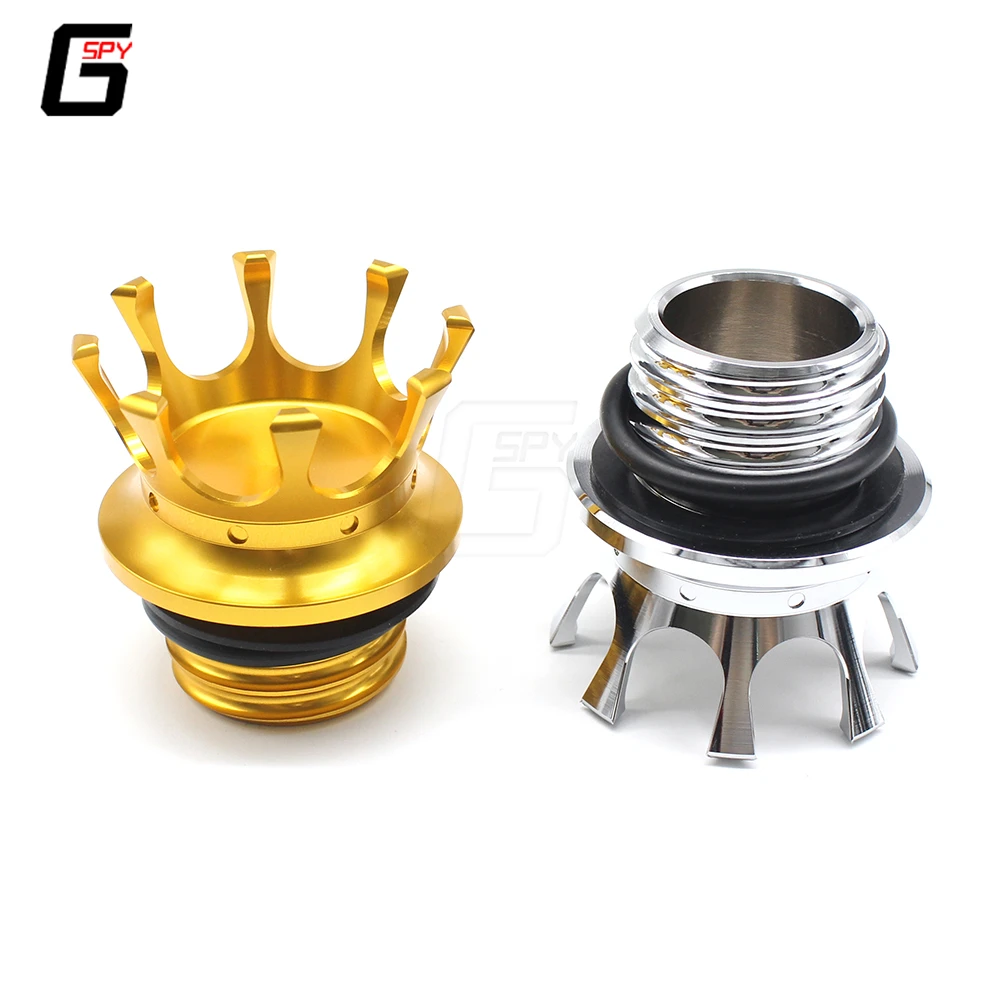 

For Harley Softail Touring Dyna Sportster Motorcycle Crown Style Vented Fuel Gas Tank Cap Right-hand Thread Decorative Oil Cap