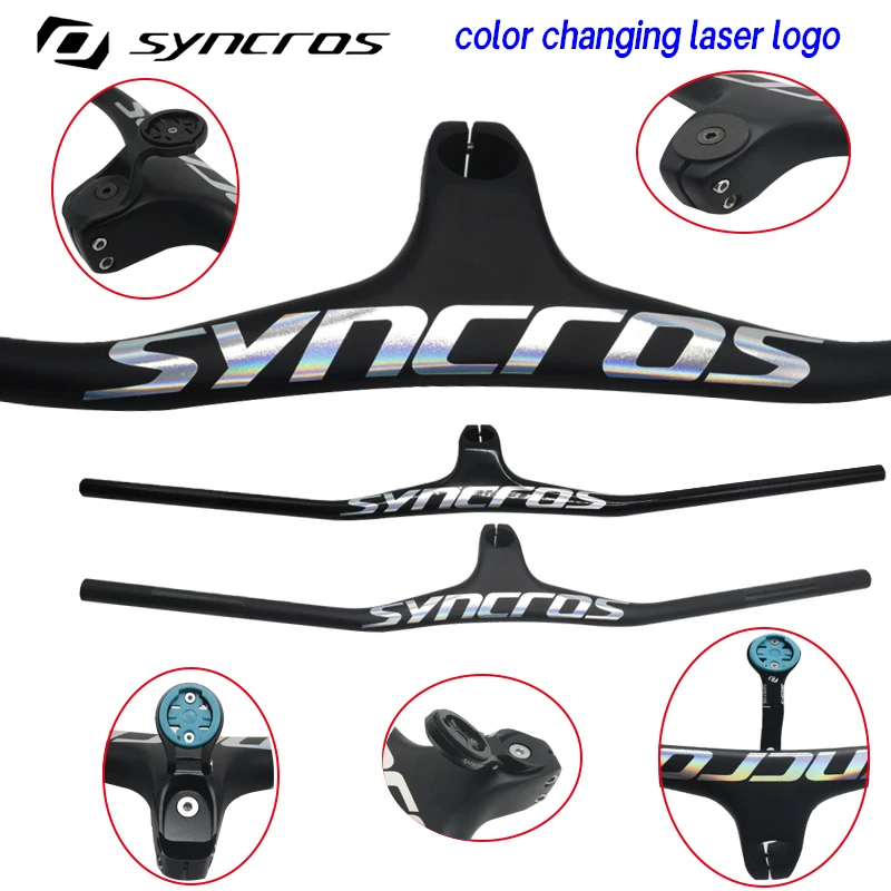 syncros carbon Handlebar Chrome Integrated Carbon Handlebar MTB  Bike Accessories -17 ° 660--800mm 70/80/90/100/110mm