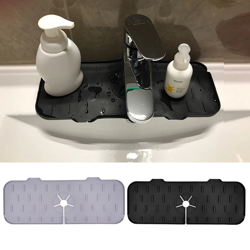 

Kitchen Silicone Faucet Absorbent Mat Sink Splash guard Protector Mat Draining Pad for Bathroom Kitchen Gadgets