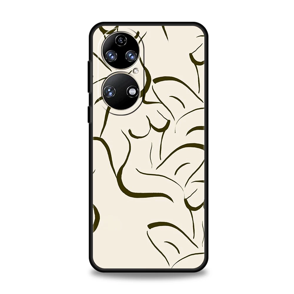 Often Line Drawing Abstract Art Love Phone Case For Huawei P50 P40 P30 P20 Pro P50 P40 P30 P20 Lite P Smart Z Y6 Y7 Y7A Y9 Shell