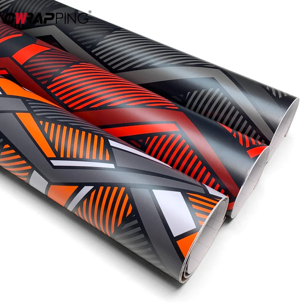Camouflage Auto Wrap Dynamic Racing Line Decal Waterproof Vinyl for SUV Sedan Rearview Mirror Bumper Exterior Protective Film