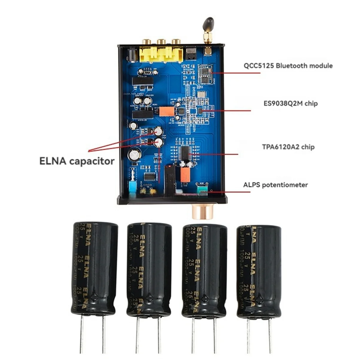 T06C-DAC A938 Bluetooth Decoder HiFi Decoder Versterker Audio Hoofdtelefoonversterker Decoder HiFi Home Stereo Luidspreker Ontvanger