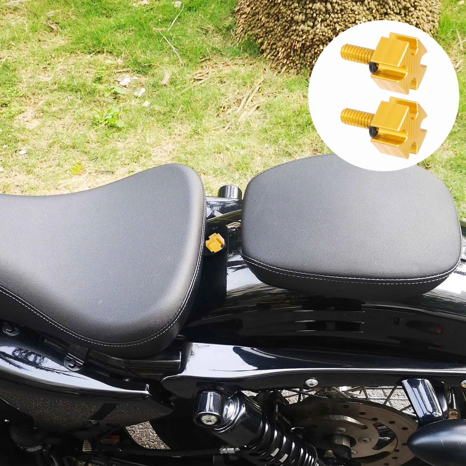 

2pcs Aluminum Screws For Motorcycle Rear Seats Bolt Quick Release Durable Lightweight Tool-Free Install Motorcycle Accessories