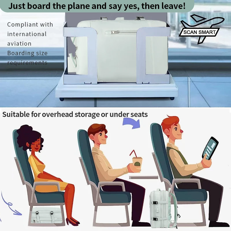 Mochila para laptop de viagem 35L, unissex, à prova d'água, adequada para laptops de 17,3 polegadas, com porta de carregamento USB