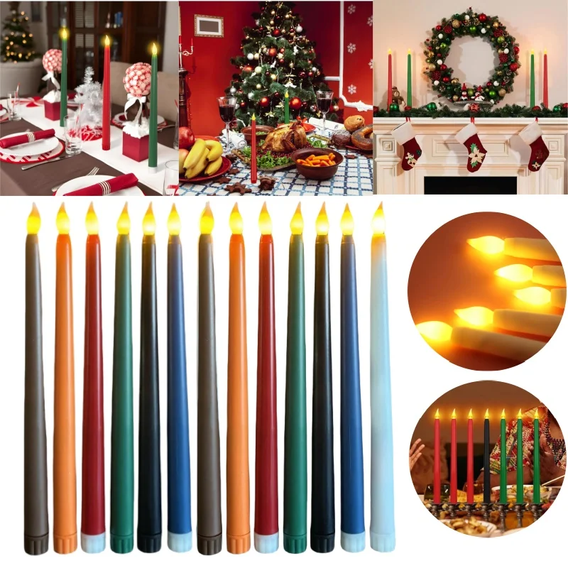 

Современные конические безопасные беспламенные пластиковые свечи, светодиодный светильник с дистанционным управлением, декор для свадебной комнаты отеля, светодиодная свеча на батарейках, светодиодный светильник