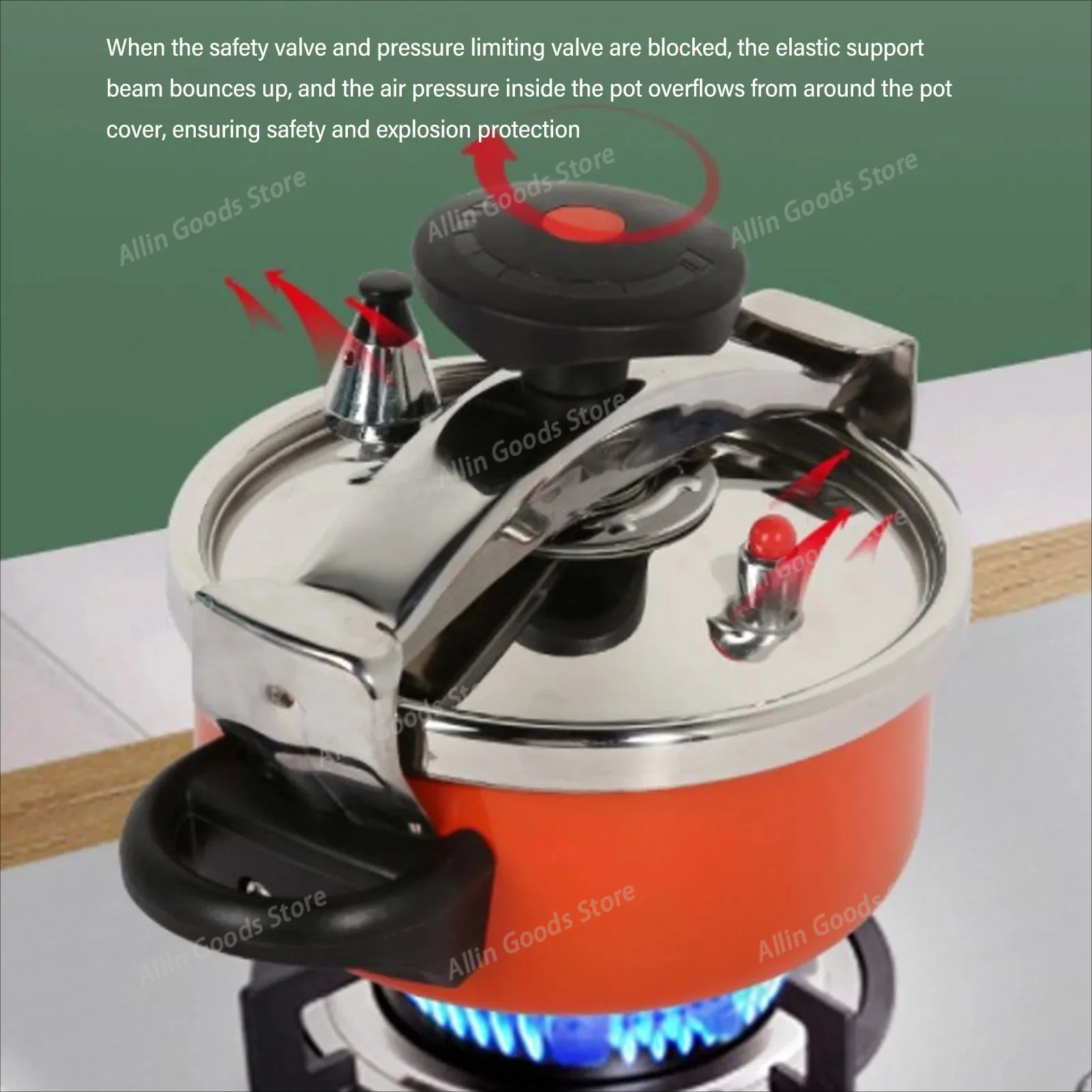 2L Stainless Steel Double Base Pressure Canner Mini Cooking Pot for Gas Induction Stoves Household Kitchen Utensil