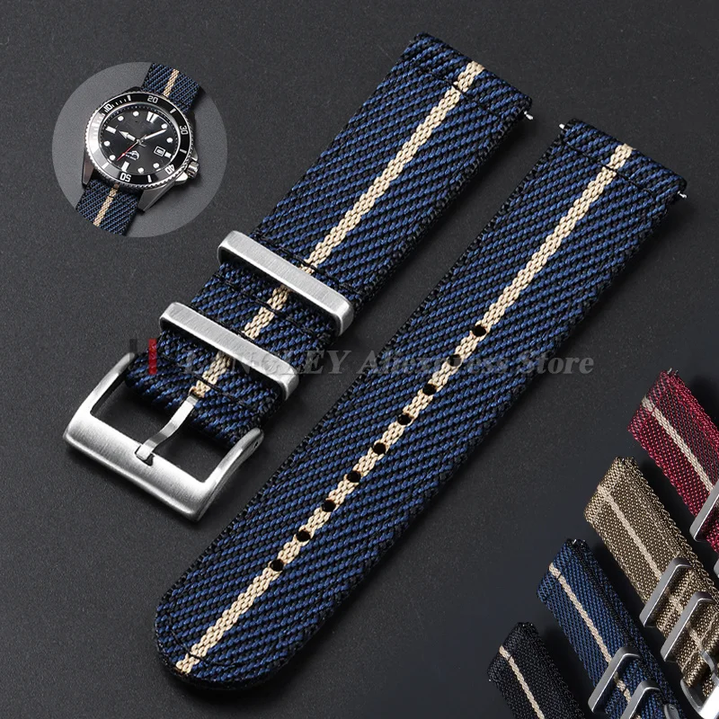 20mm 22mm Premium Nylon Watch Strap for Seiko for Omega Quick Release Sport Canvas Bracelet for Huawei Watch Men's Military Band