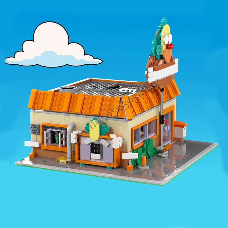 1413 قطعة نموذج مطعم برغر مع تصميم كرتوني وحدات اللبنات الاطفال الجمعية عرض اللعب مهرجان مفاجأة هدية #5