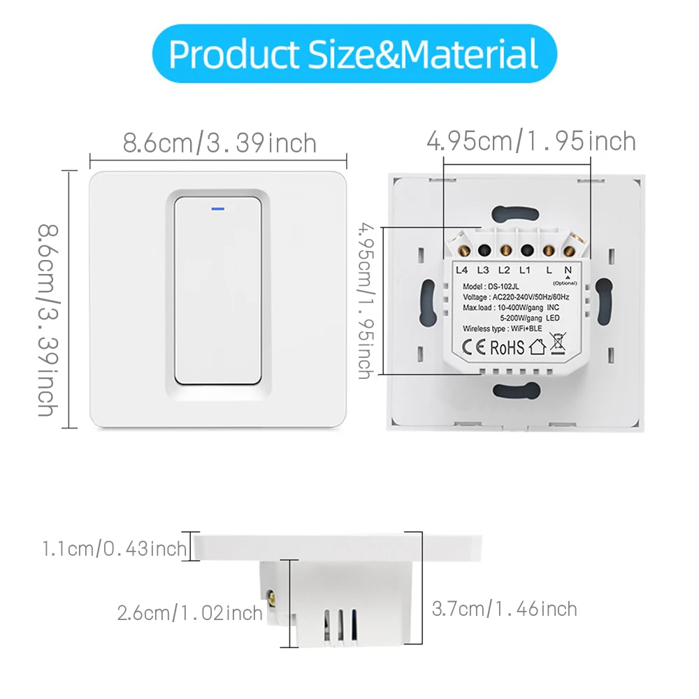 واي فاي تويا مفتاح ذكي زر الضغط 1/2/3 عصابة ضوء الجدار مفاتيح 220 فولت لا سلك محايد يعمل مع أليكسا جوجل المنزل الذكي الحياة